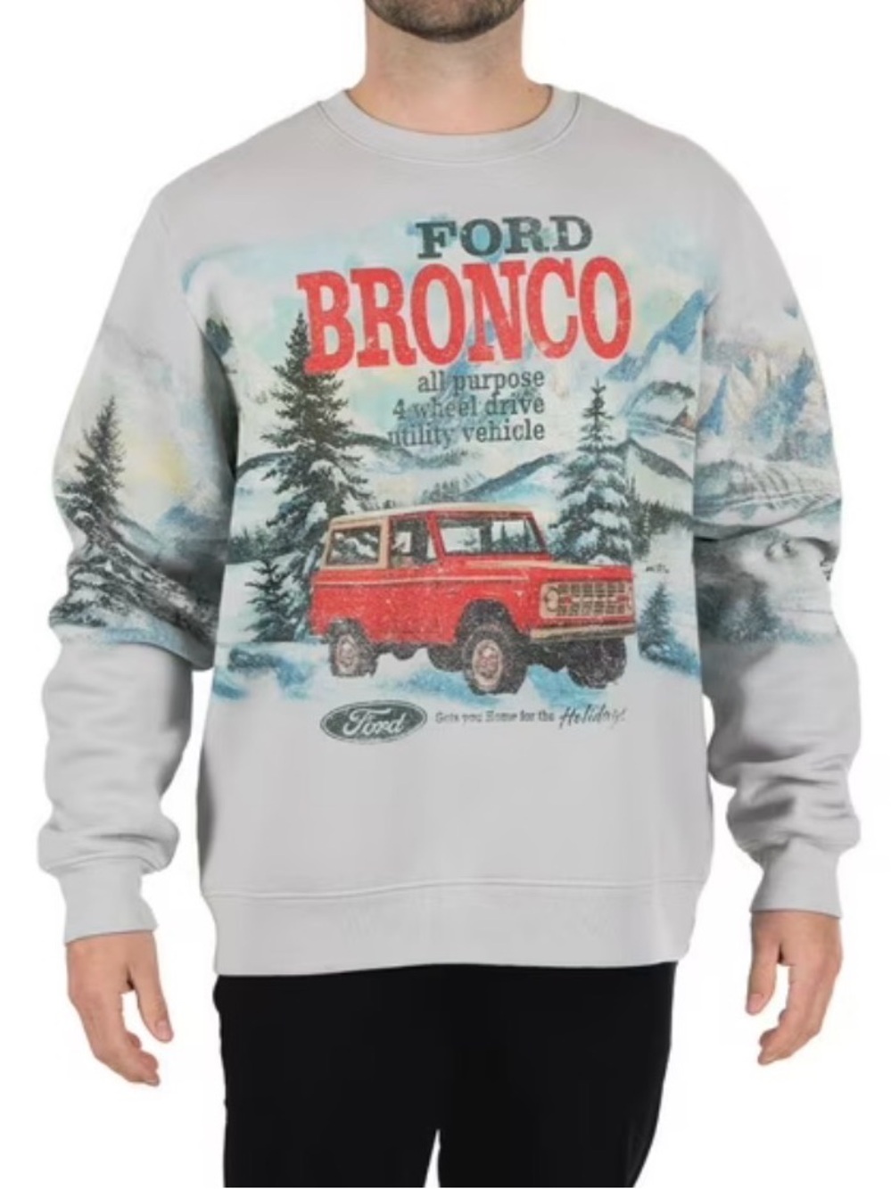 Viral Ford Bronco Holiday Crewneck Sweatshirt L Unisex
